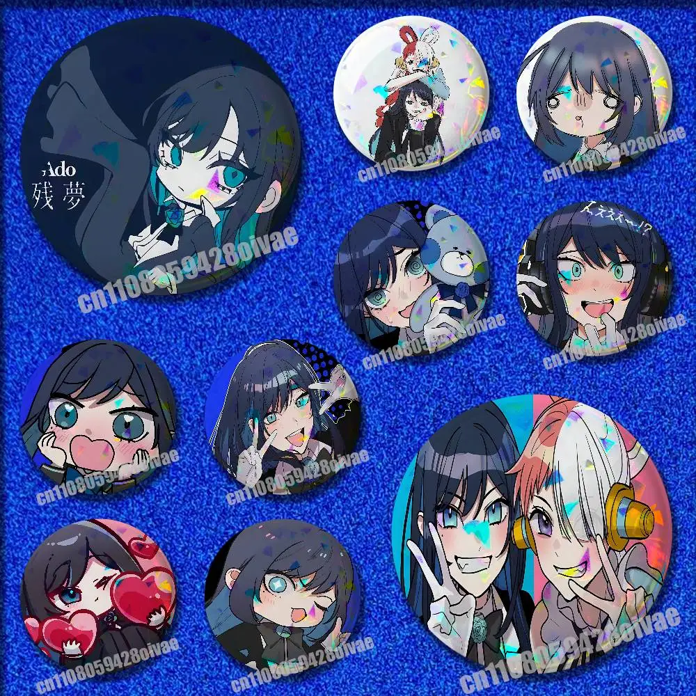 

Singer Ado Kyogen Uta Insignia Badge Case For Accessories Ornament 44mm 32mm 58mm Round Pin Brooch