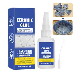 30ml Ceramic Glue Waterproof Adhesive For Pottery Glass Metal Rubber Clear Glue For DIYs Crafts Strong Bond Clear Glue