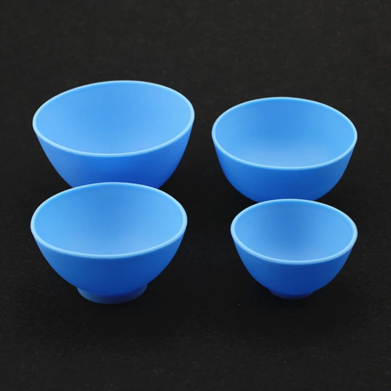 Flexible Dental Mixing Bowls Set (S/M/L/XL) - Rubber Alginate & Gypsum Mixing Tools for Denture Labs & Prosthetics Work