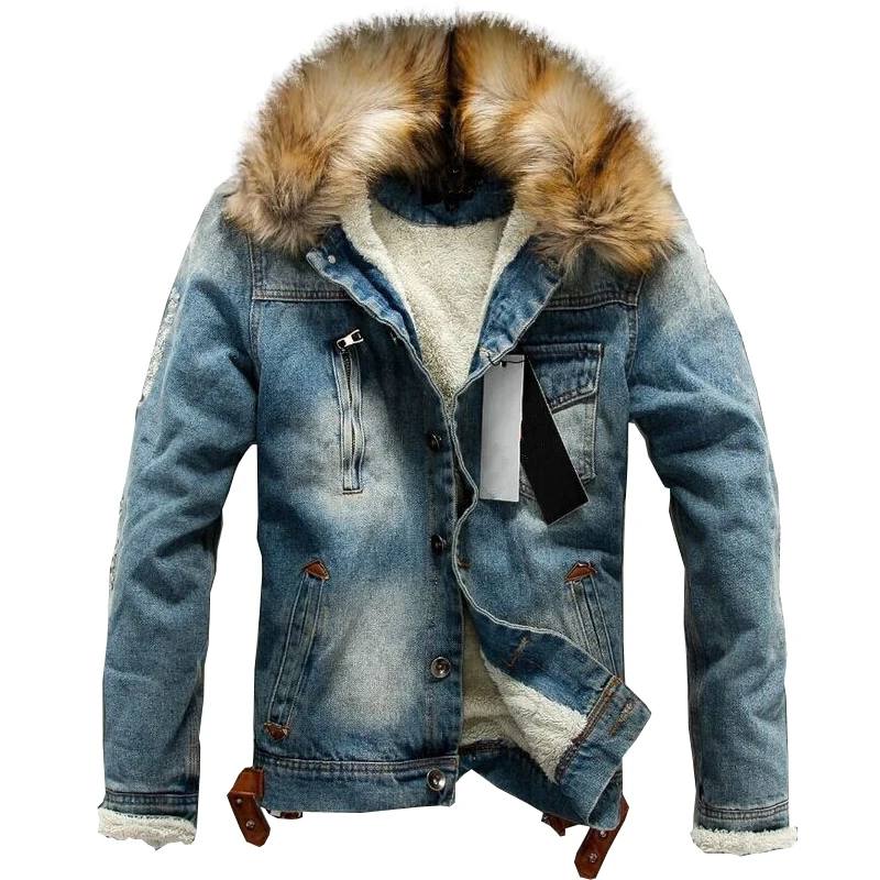 Dropshipping 2026 Nowe męskie kurtki jeansowe i płaszcze z denimu, grube, ciepłe zimowe okrycia wierzchnie S-4XL LBZ21