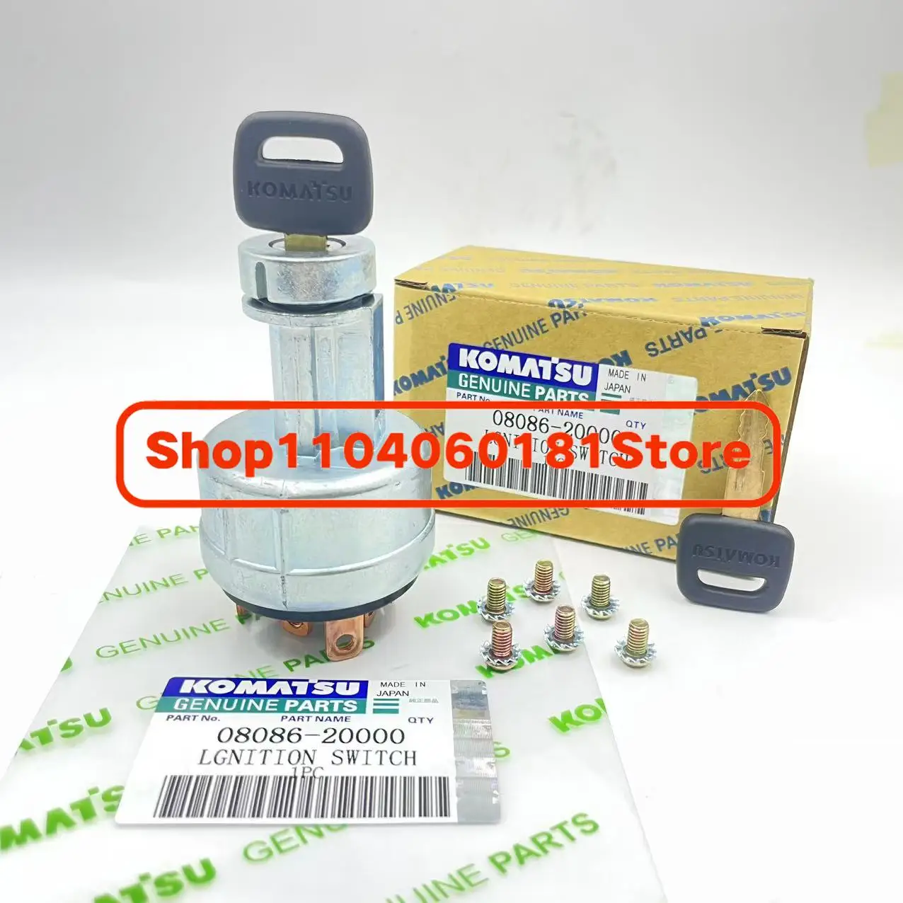 D37EX-22 PC200-7 PC350-7 PC400-8 PC450-8 Excavator Ignition Switch With Key 08086-20000 0808620000 22B-06-11910