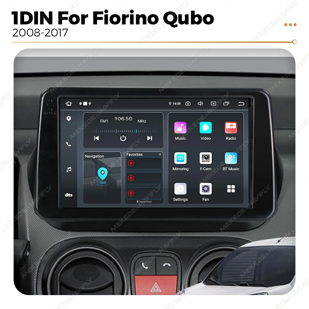 Android14 Radio Carplay For Fiat Fiorino Qubo For Citroen Nemo For Peugeot Bipper 2008-2017 Car Srereo Multimedia Player GPS RDS