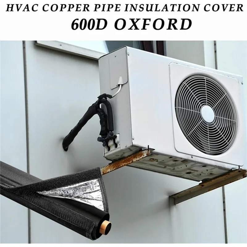Изоляционные крышки для труб ABKY-AC, 2 упаковки для наружных 3-слойных медных изоляционных крышек для труб HVAC, 72X10,2 дюйма, Оксфорд