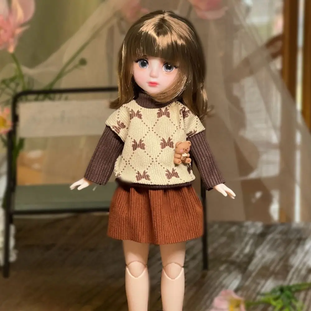 1/6 SD Dolls BJD Doll with Wig Makeup Pretty Design DIY Toys with Clothes Shoes 30cm Ball Jointed Doll for Girls Kids Children