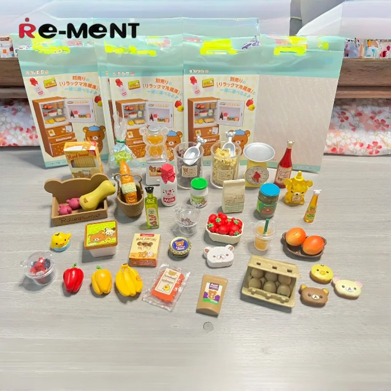 

REMENT Rilakkuma Blind Box Miniature Food Convenience Store Fridge Micro Food Lazy Bear Boxed Toy Collectible Figure