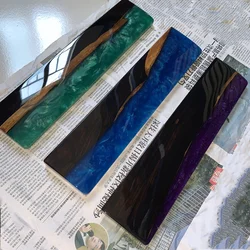 Wooden Keyboard Tray Starry Sky Design Handmade Rosewood Hand Wrist Rest Pad Blue Green Purple Resin Wrist Rest Hand Pad