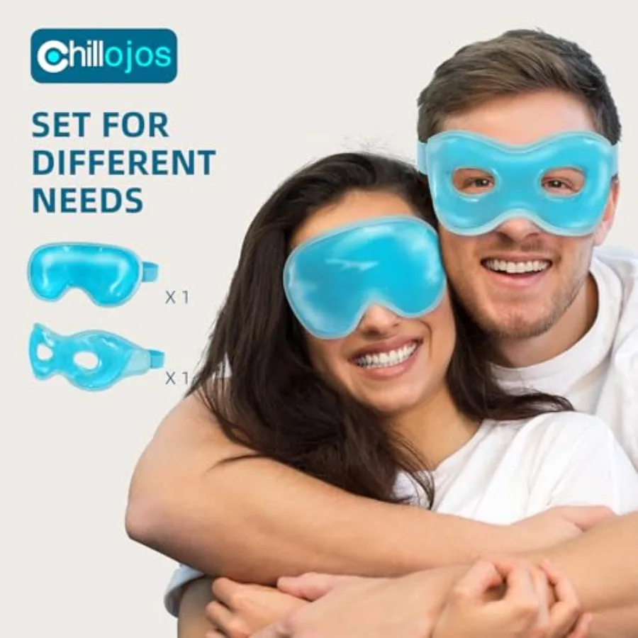 2 Pack Cooling Eye Mask for Puffy Eyes, Reusable Gel Cold Compress Pack for Puffy Eyes and Dark Circles, After Eyes Surgery, Mi