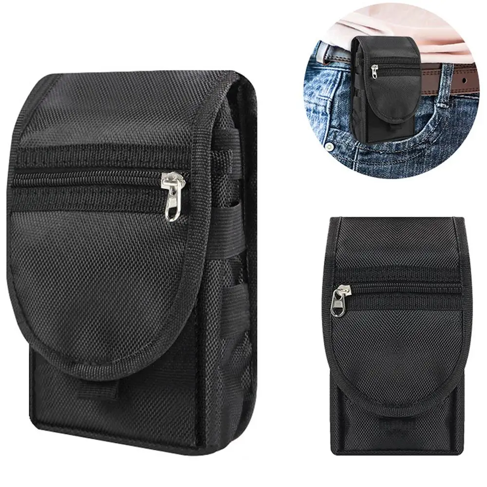 

Multi-Purpose Belt Pouch Mobile Phone Waist Hanging Bag Pen Insertion Bag Card Holder Portable Multi-layer Oxford Cloth Tape