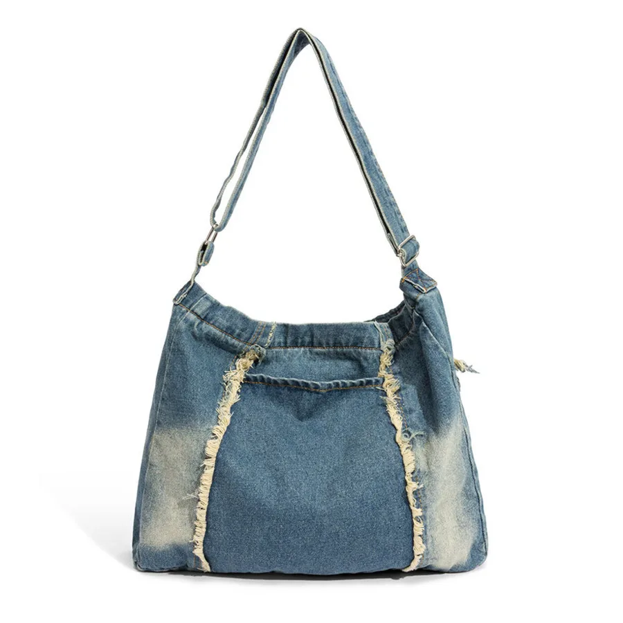 Imagem -02 - Coreano Harajuku Gótico Hobo Denim Bolsa Estética Bolsas Vintage Bolsa Feminina Crossbody Messenger Tote Bolsas de Ombro Peddler Y2k