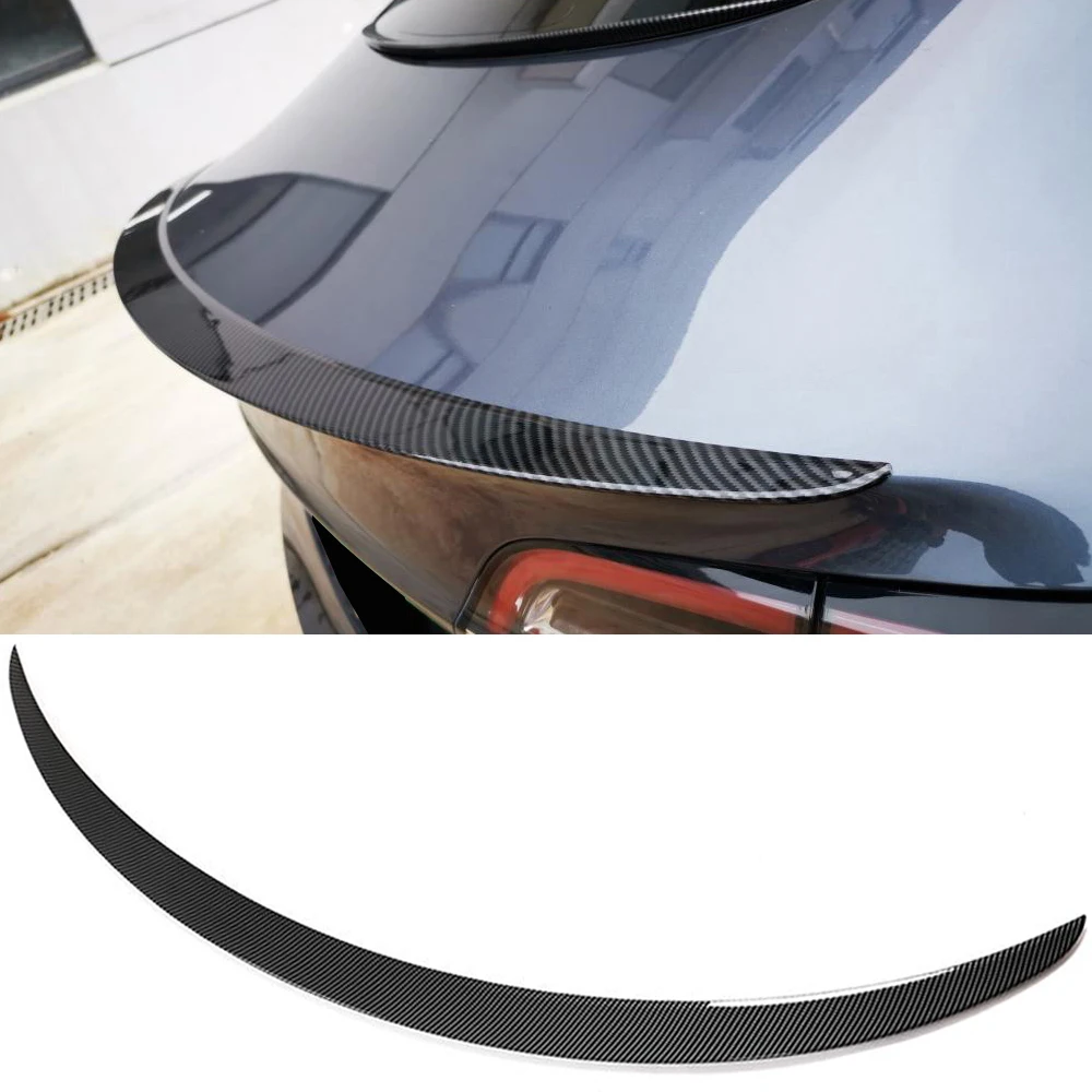 Carbon Look RearTrunk Spoiler For Tesla Model 3 2017 - 2020 High Performance Rear Trunk Spoiler Boot Lip Wing ABS Glossy Black