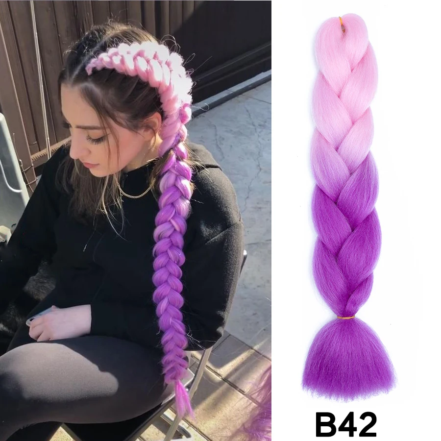 

24Inch Purple Synthetic Braided Hair Extensions Rumi Braid Hair for Cosplay Party Stage Daily Hairstyle