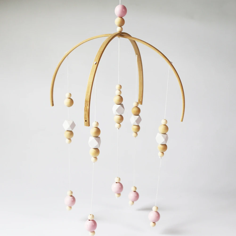 

Nordic Style Wooden Beads Wind Chime Handmade Thick Eco-Friendly Baby Room Decoration Photography Props Bed Bell Hanging