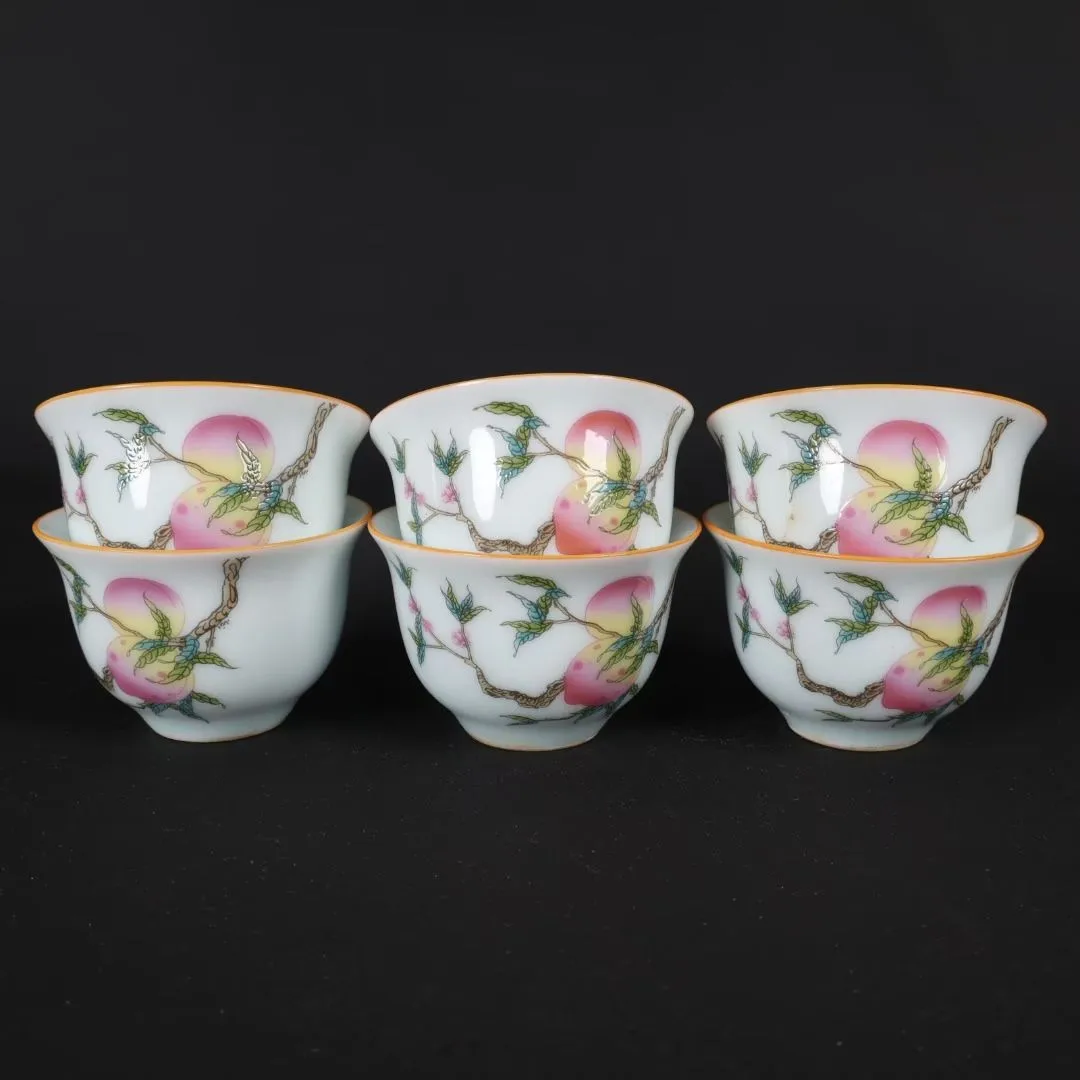 6pcs Ceramic Cups Handmade Chinese Jingdezhen Porcelain Teacup Health Gongfu Teaware Tea Ceremony Master Cup Kung Fu Teaset