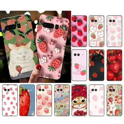 Strawberry Cat Phone Case For Google Pixel 10 9 Pro XL 9A 8 7 6 Pro Pixel 8A 7A 6A Pixel 8 7 6 5