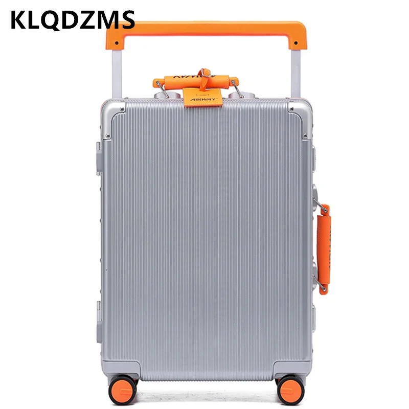 KLQDZMS ABS+PC Suitcase 20"24 Inch Ladies Boarding Box 26"28 Large Capacity Aluminum Frame Trolley Case Men's Cabin Luggage