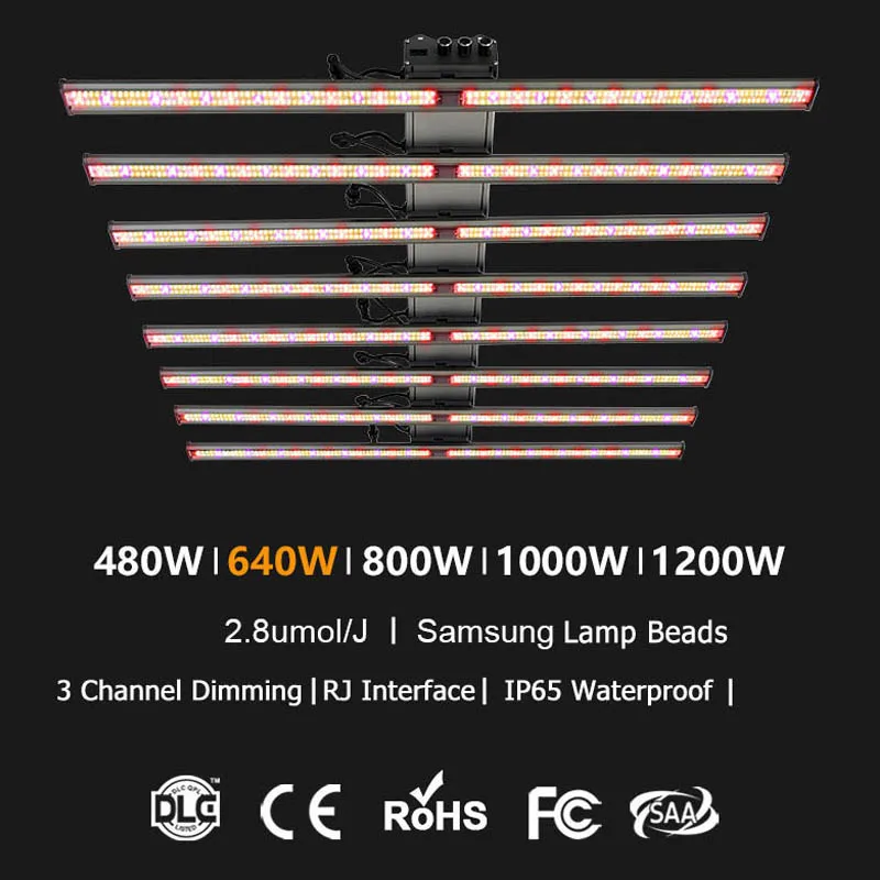 

12Bars LED Grow Light 10000/8000/6000WT Samsung LM301B Full Spectrum Knob Dimming Professional Hydroponics Phyto lamp2000WT