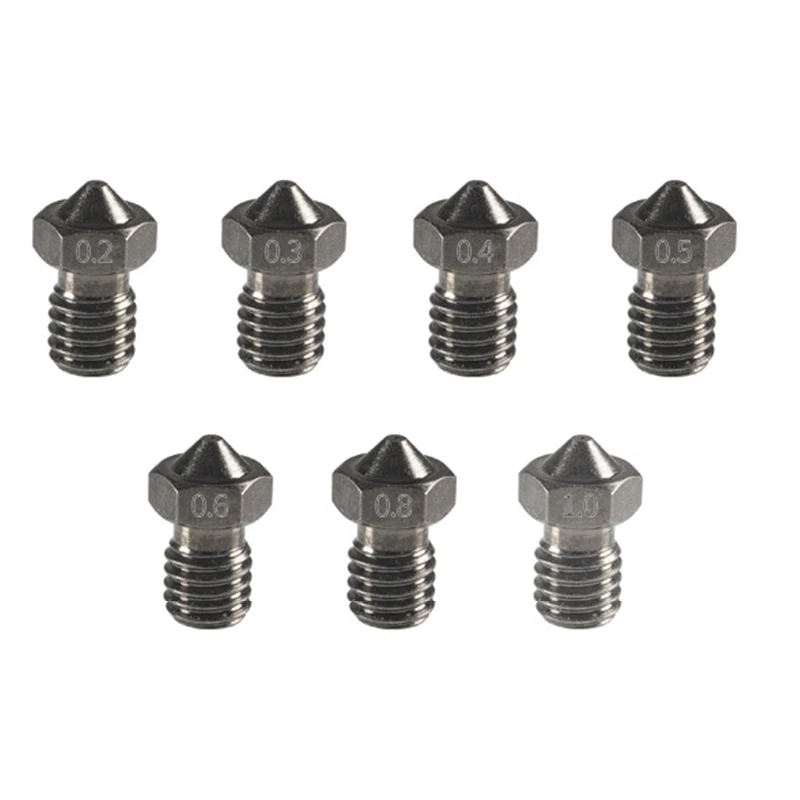 3D Printer Nozzle E3D 0.2mm-1.0mm For 1.75MM Supplies CR10 CR10S Ender-3 Hardened Steel Extruder Head 3D Printer Nozzle Parts