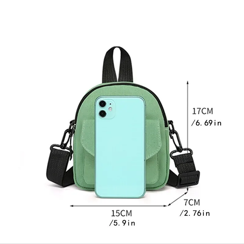 Casual Simple Fashion Bag Mobile Phone Canvas Bag Messenger Bag