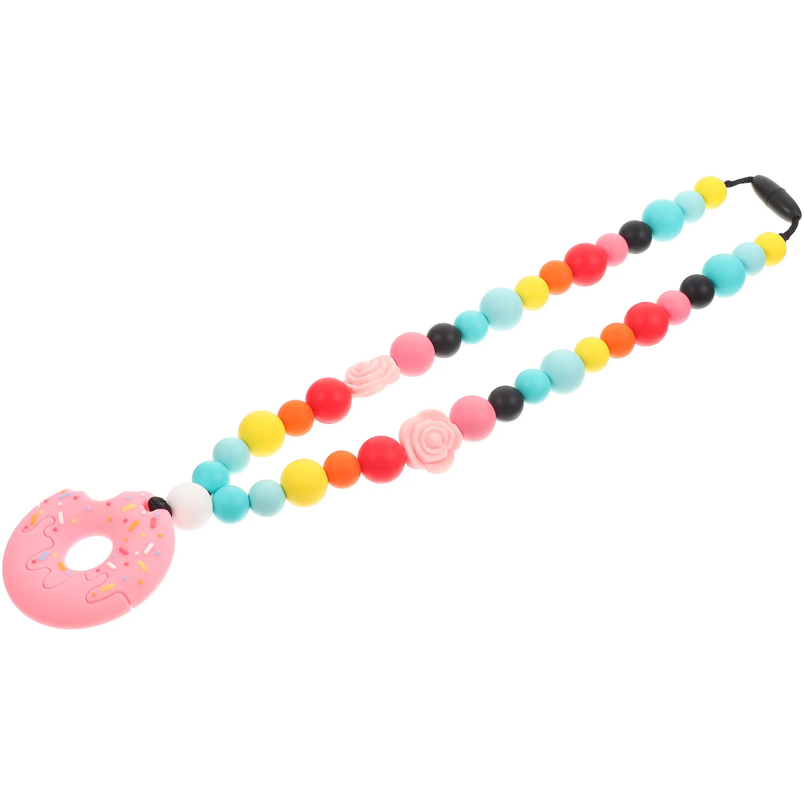 Baby Necklace Teether Cartoon Safe Silicone Infant Molar Ring Chewing Grasping Educational Necklace Prop Baby Teething Toy