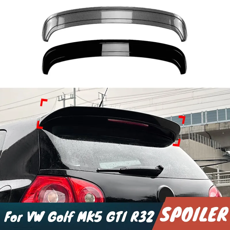 

Для Volkswagen Golf 5 MK5 GTI R32 Автомобильная задняя крышка багажника, спойлер, крылья, черный карбоновый комплект кузова, аксессуары для внешней тюнинга