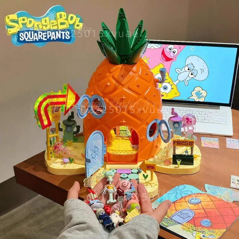 

SpongeBob Building Blocks SquarePants Pineapple House Puzzle Assembly Toy Model Desktop Decoration Large Collectible Toy Gifts