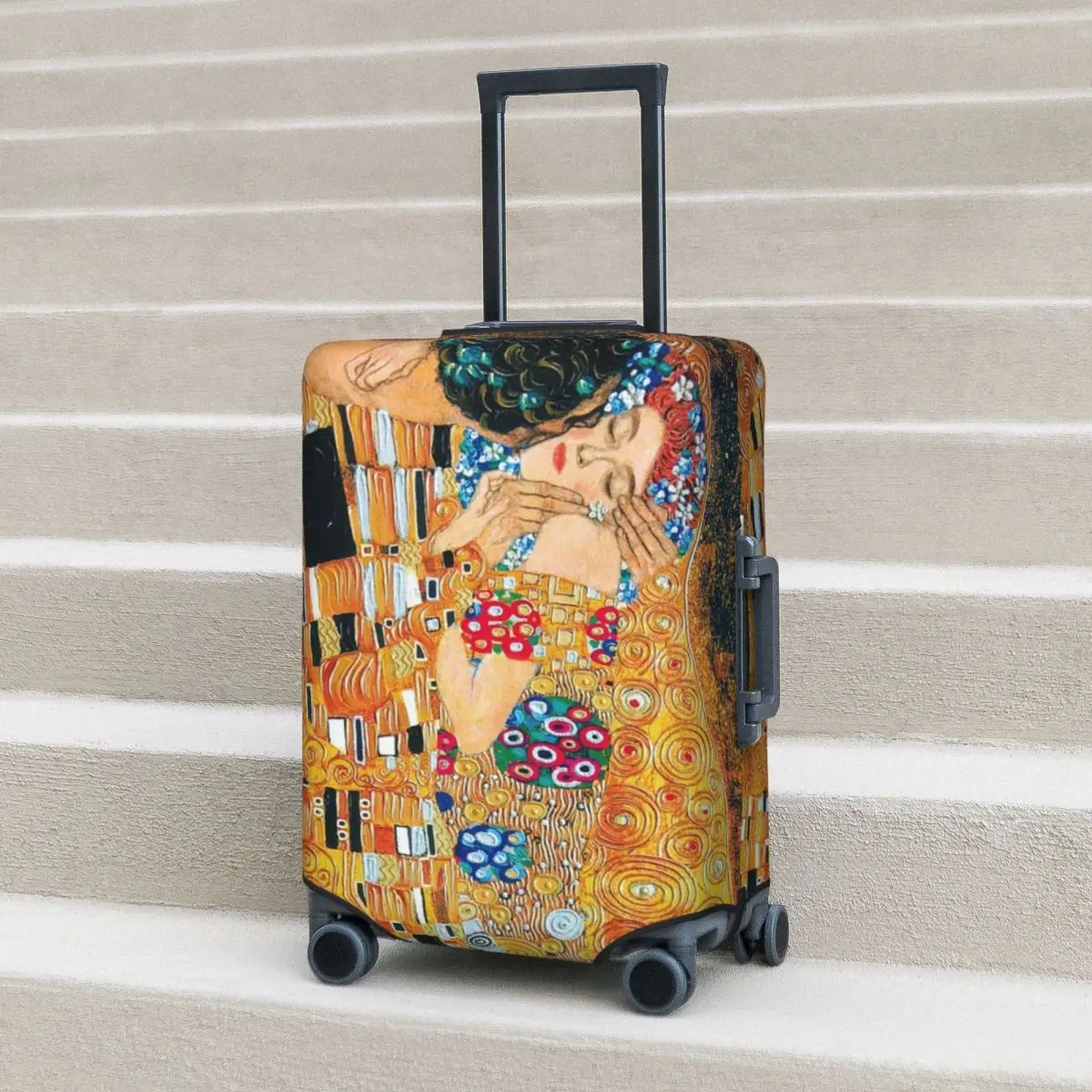 

Klimt Suitcase Cover Flight Gustav The kiss Elastic Luggage Case Cruise Trip Protector