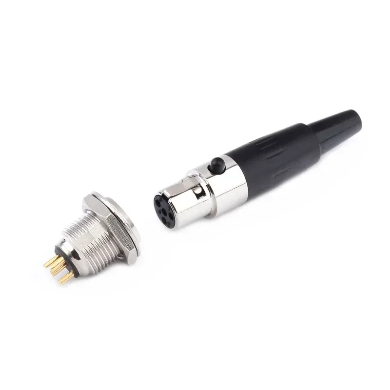 2Pcs Mini XLR 3Pin 4Pin 5Pin 6Pin Male Plug Female Jack Panel Socket 3P 4P 5P 6P XLR Connector for Audio Speaker Video