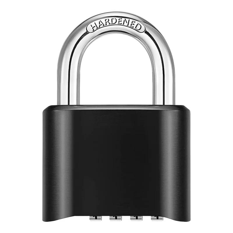 

FEDI-4-Digit Combination Lock Outdoor Padlock Waterproof Combo Lock For Gym Locker, Hasp Storage, Shed, Fence, Gate Black