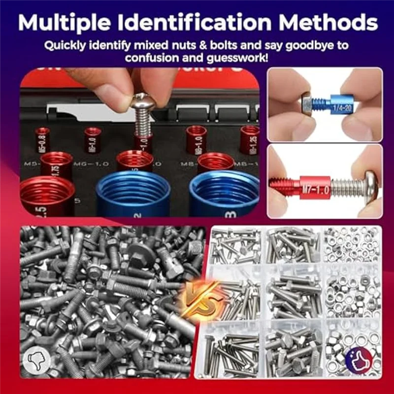 A74E-Ut ومدرب خيط الترباس لمكتشف حجم مسمار الصامولة ومجموعة لعبة الداما القياسية والمترية