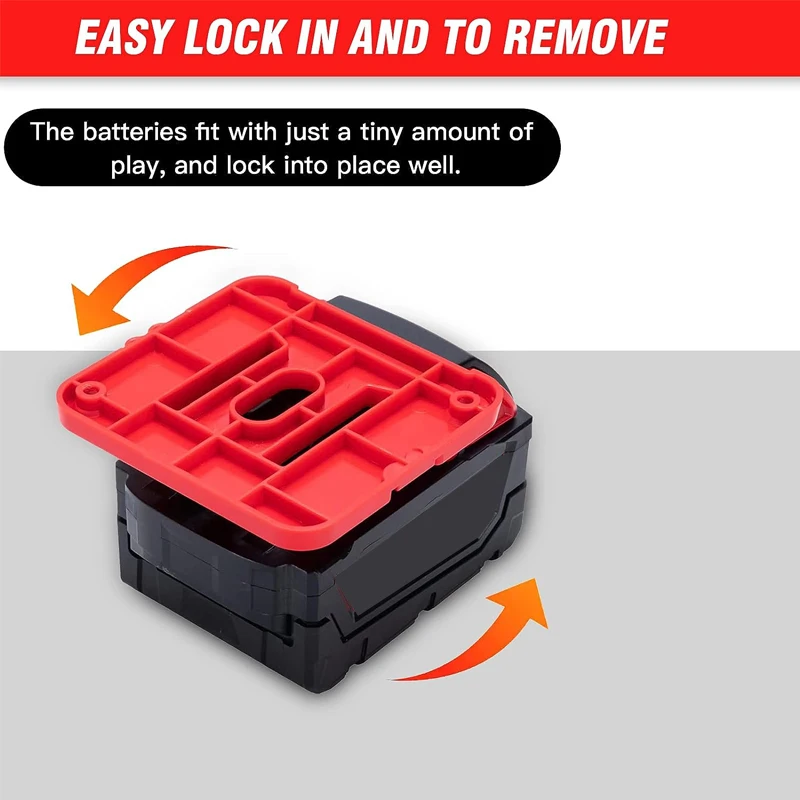 5pc For Milwaukee M&18 Battery Holder For 18V Lithium Battery Can Be Fixed On The Wall  Battery Splice Battery Mount Dock Holder
