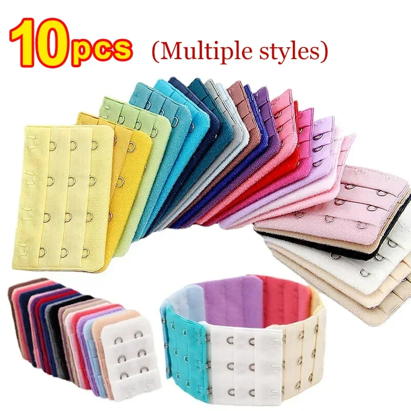 

1/10pcs Women Useful Black White Bra Extenders 3 Row Strap Extension Adjustable Belt Handmade Women Bra Buckle Accessories DIY