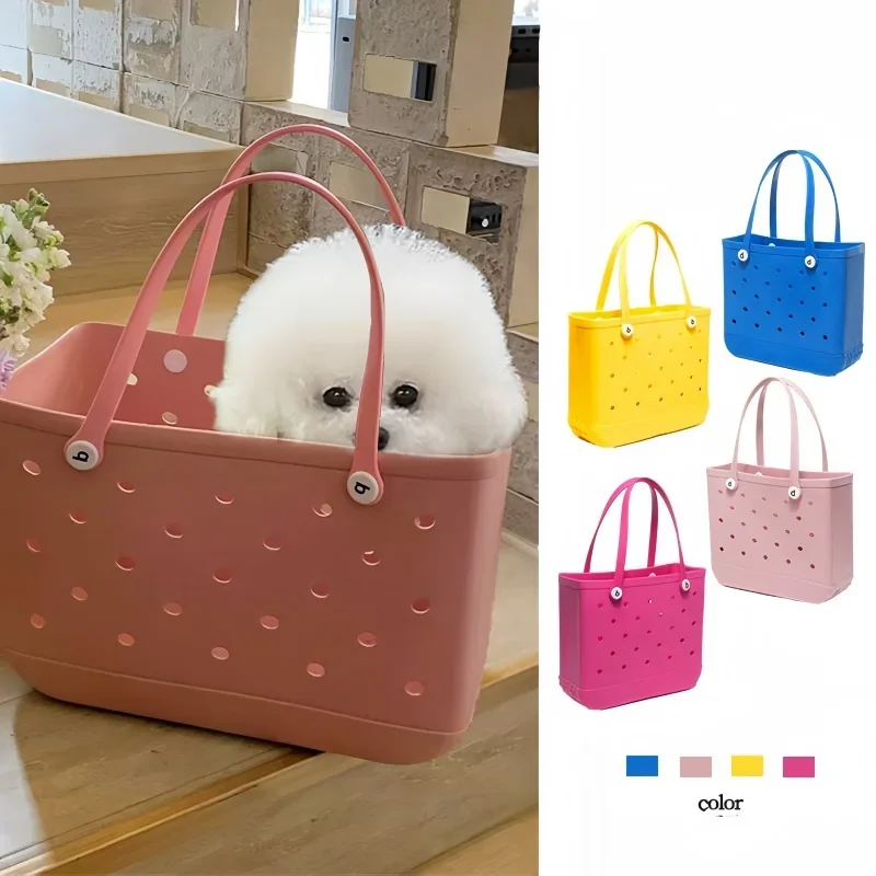 M/L/XL موضة إيفا حقائب الشاطئ مطاط مقاوم للمياه سلات تخزين النساء السفر حقيبة يد للتسوق الكتف بلون حقيبة جيلي