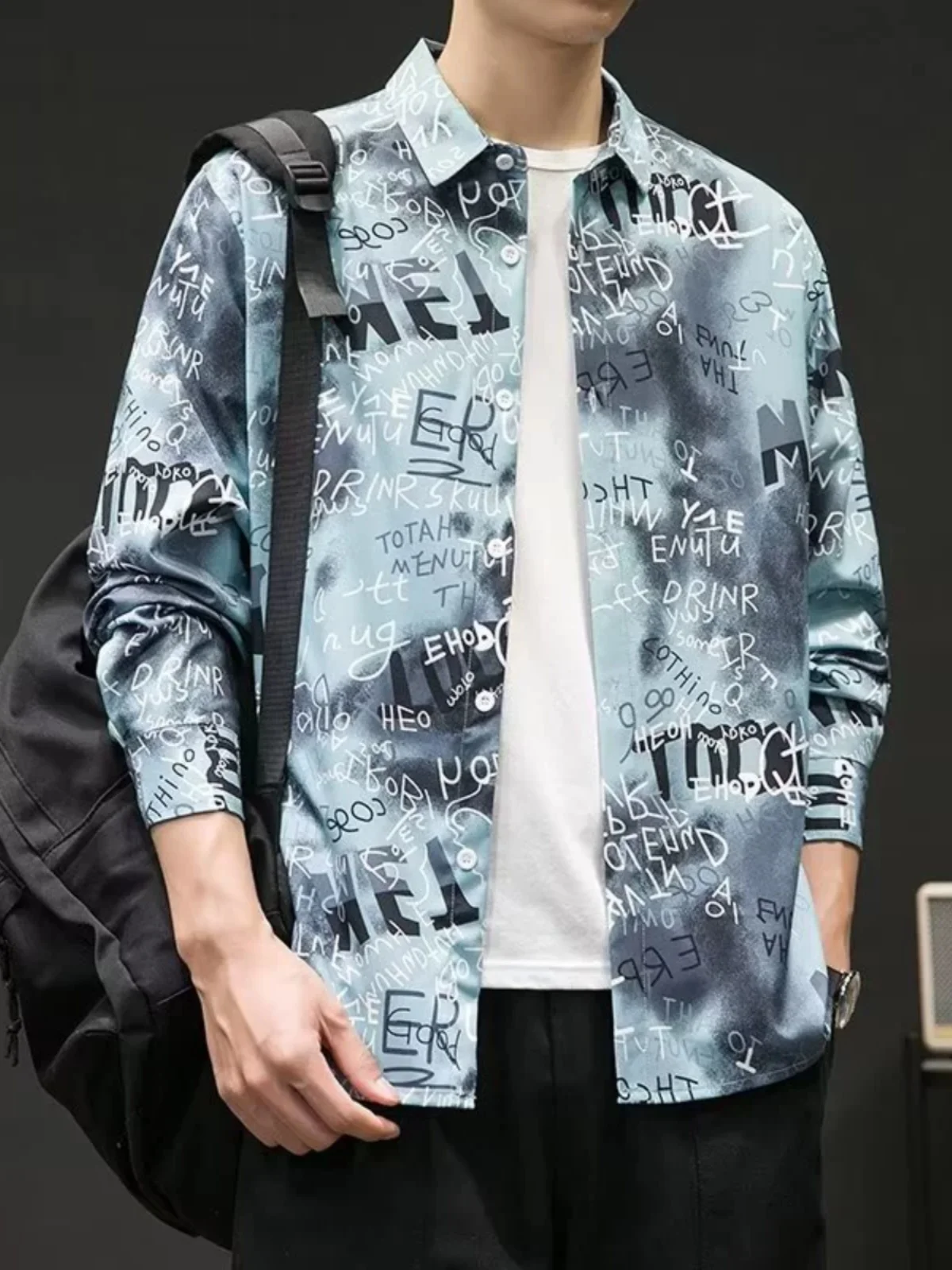 

Мужская длинная футболка с принтом и надписью, весенне-осенняя, модная, свободного кроя, из тонкого материала «ледяной ощущения», повседневная