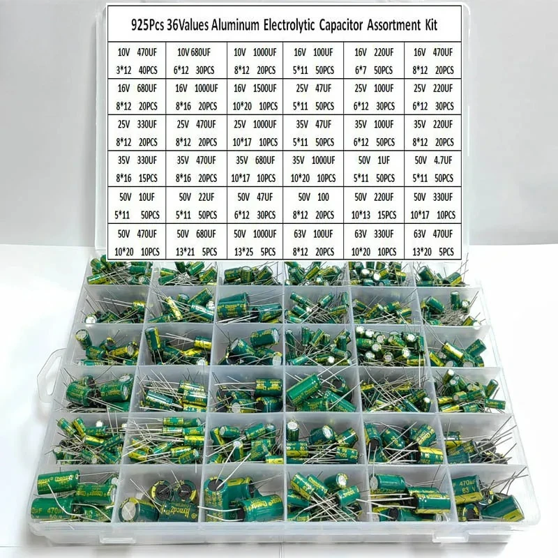 kit-de-surtido-de-925-piezas-de-condensadores-electroliticos-de-aluminio-de-36-valores-bajo-esr-1uf-47uf-10uf-22uf-47uf-100uf-220uf-330uf-470uf