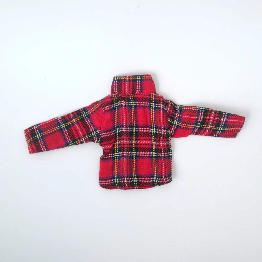 Naughty Elf Dolls Accessories Christmas Decorations Dolls Red Plaid Long Sleeve Shirt (No Doll)