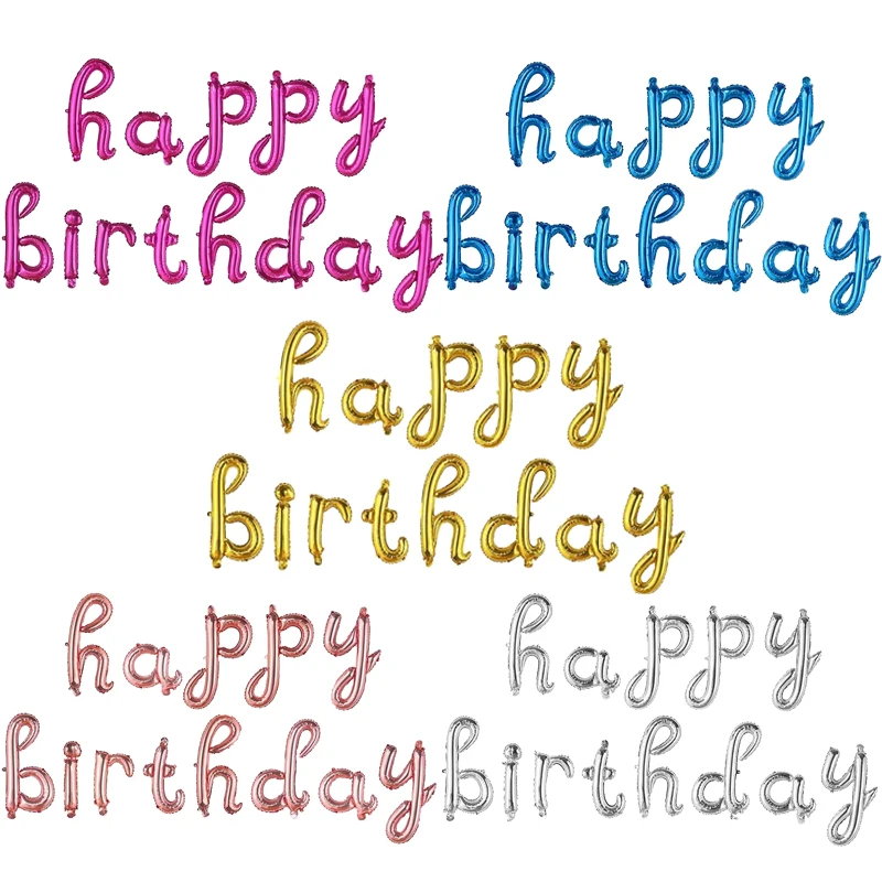

Воздушный шар из алюминиевой фольги с надписью «Happy Birthday», 16 дюймов