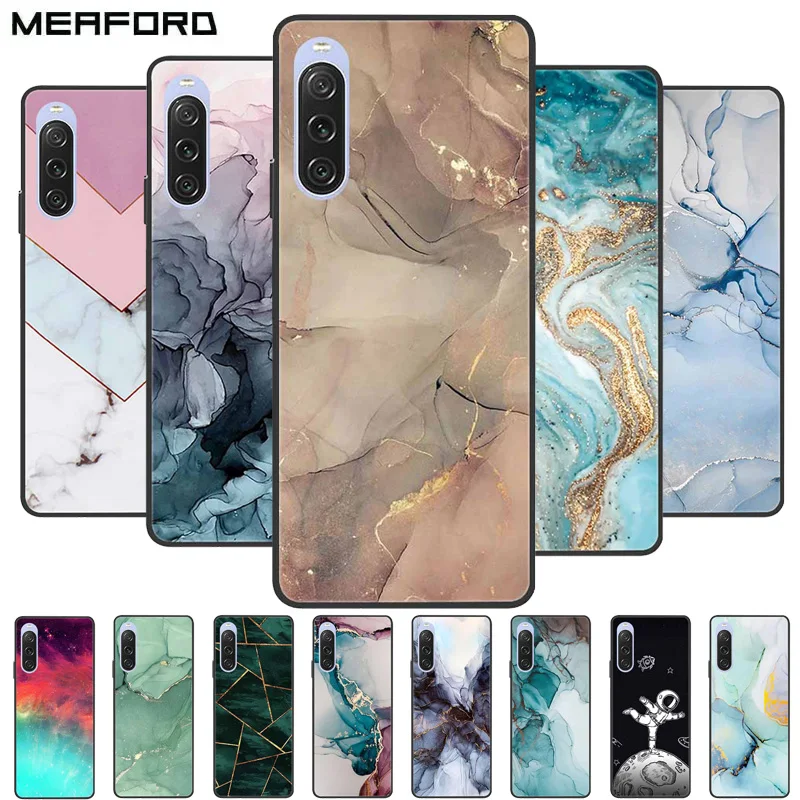 Case for Sony Xperia 10 / 10 II / 10 III / 10 IV Cover Marble silicon Soft TPU Back Cover For Sony Xperia 10 IV 5G Phone Cases