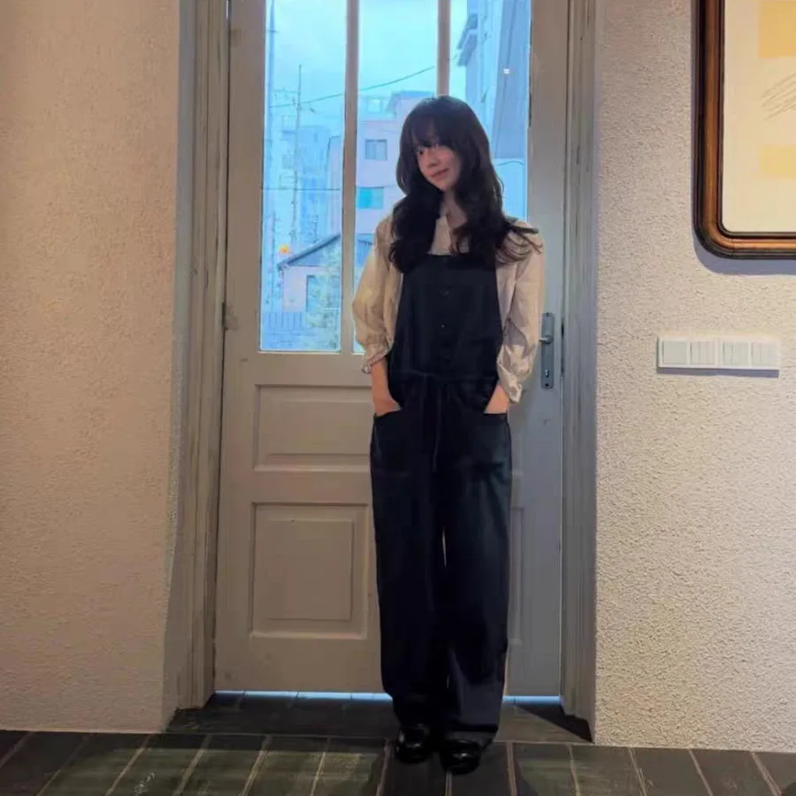 

Casual Cotton Shirt V-neck Pleated Belted Trousers High Waist Long Pants Women's Business Suit Straight Cut Spring Fashion