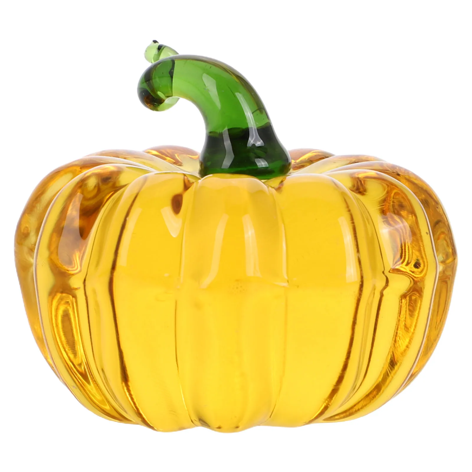 

Elegant Crystal Glass Paperweight Pumpkin Design for Rice Paper Calligraphy Essential Tool Student Gift Fall Decor