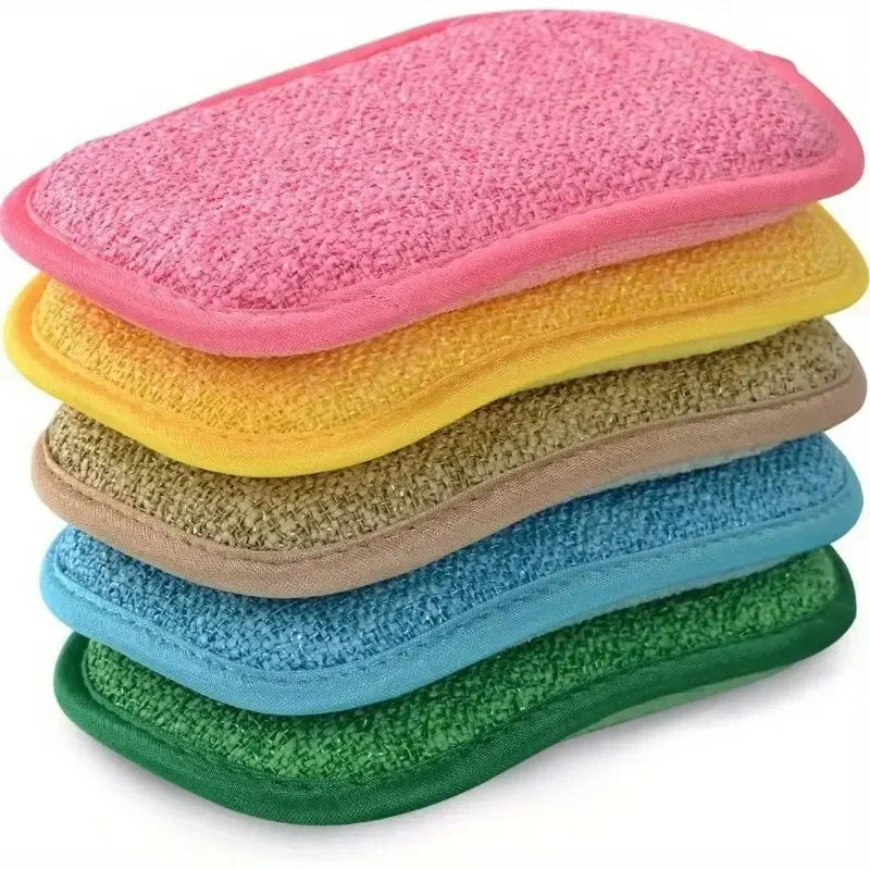Cleaning Sponges for Dishes 1/3/5/10PCS Non-Scratch Microfiber Sponge Non Stick Scrub Sponge Pot Kitchen Tools Wash Pot Gadgets