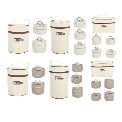 Thermal Lunch Box  304 Stainless Steel Multifunction Portable Insulated Lunch Container with Thermal Bag For School Student