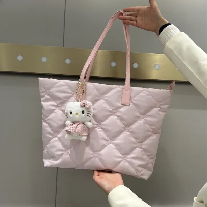 Sanrio Pink Bag HelloKitty Women high-capacity Korean Fashion Lightweight Shoulder Bags Female Commuter Tote Bag Luxury Handbags