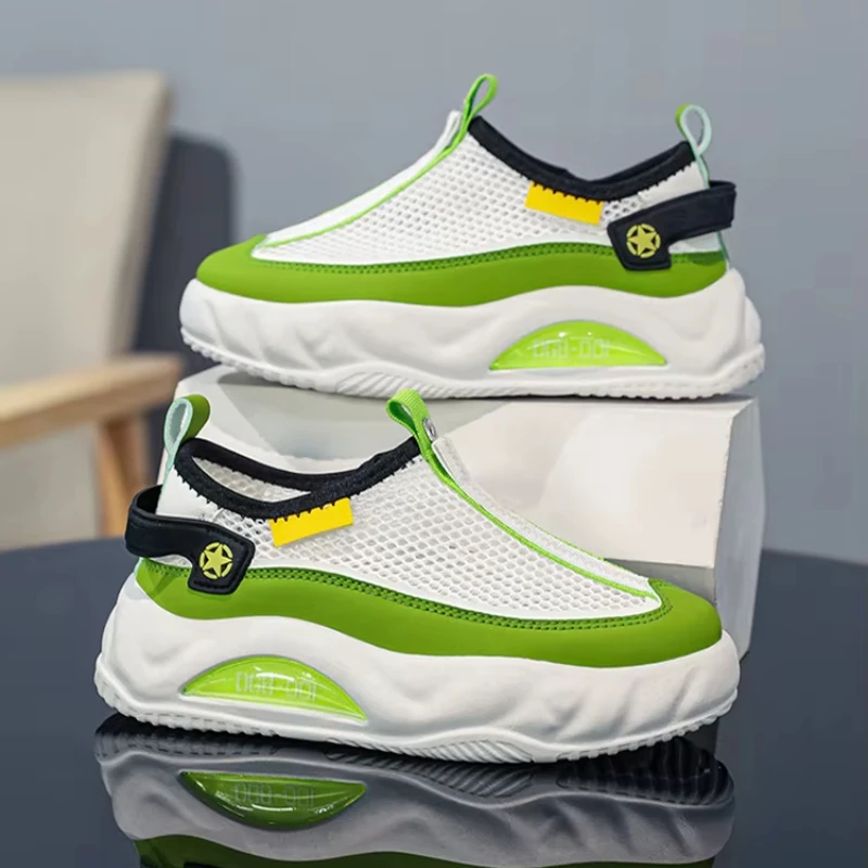 2025 New Children's Big Net Breathable Comfortable EVA Soft Sole Rebound Deodorant Summer New Casual Flat Tennis Sneakers