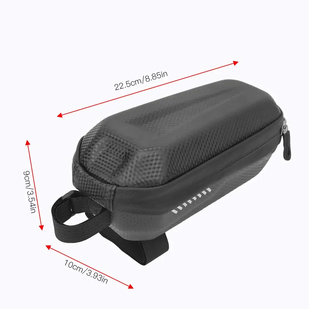 Custom Black EVA Bike Box Hard Shell Front Tube Frame Storage Case Mountain Saddle Bag Zipper Closure Waterproof Shockproof