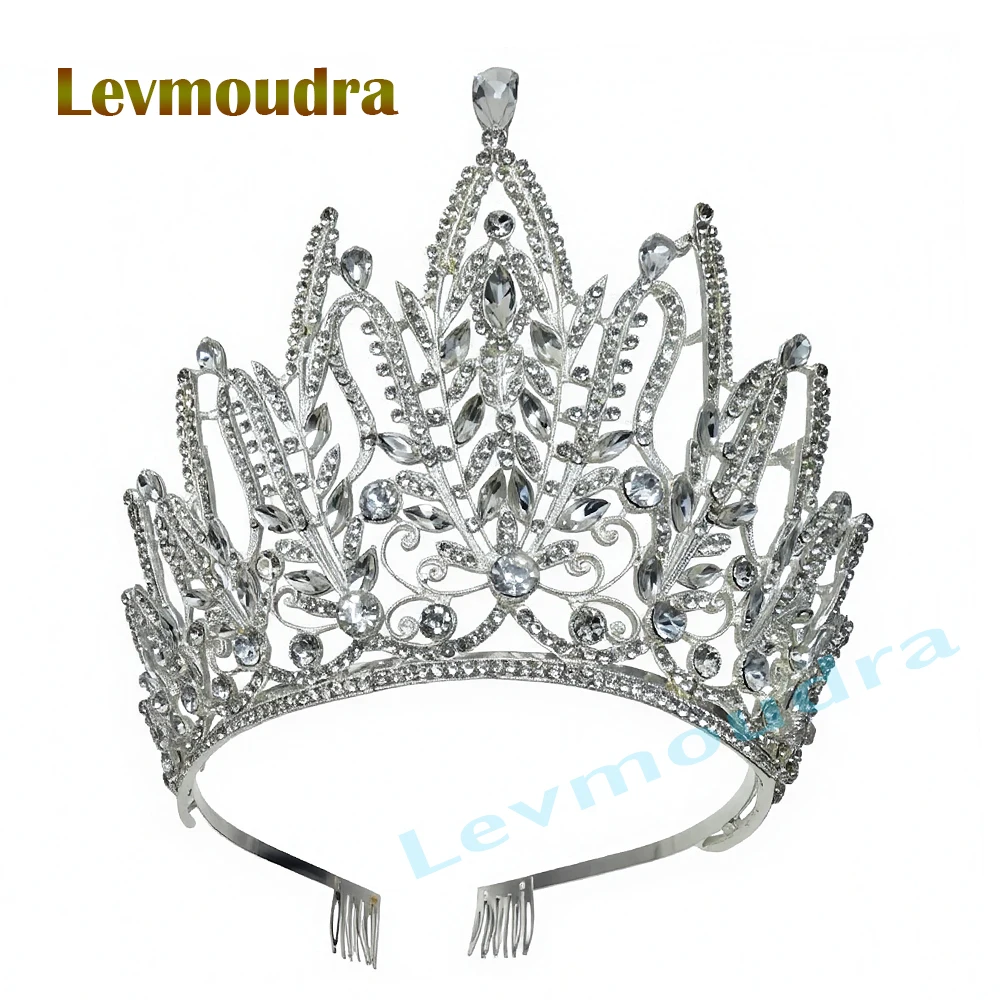 

Levmoudra Tiaras and Crowns for Women Wedding Tiara for Bride Rhinestone Queen Crown Bride Crown Tall Large Pageant Crowns