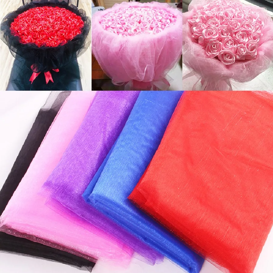10m Wedding Decoration Tulle Roll Crystal Organza Sheer Fabric For Birthday Party Backdrop Wedding Chair Sashes Decor view 4
