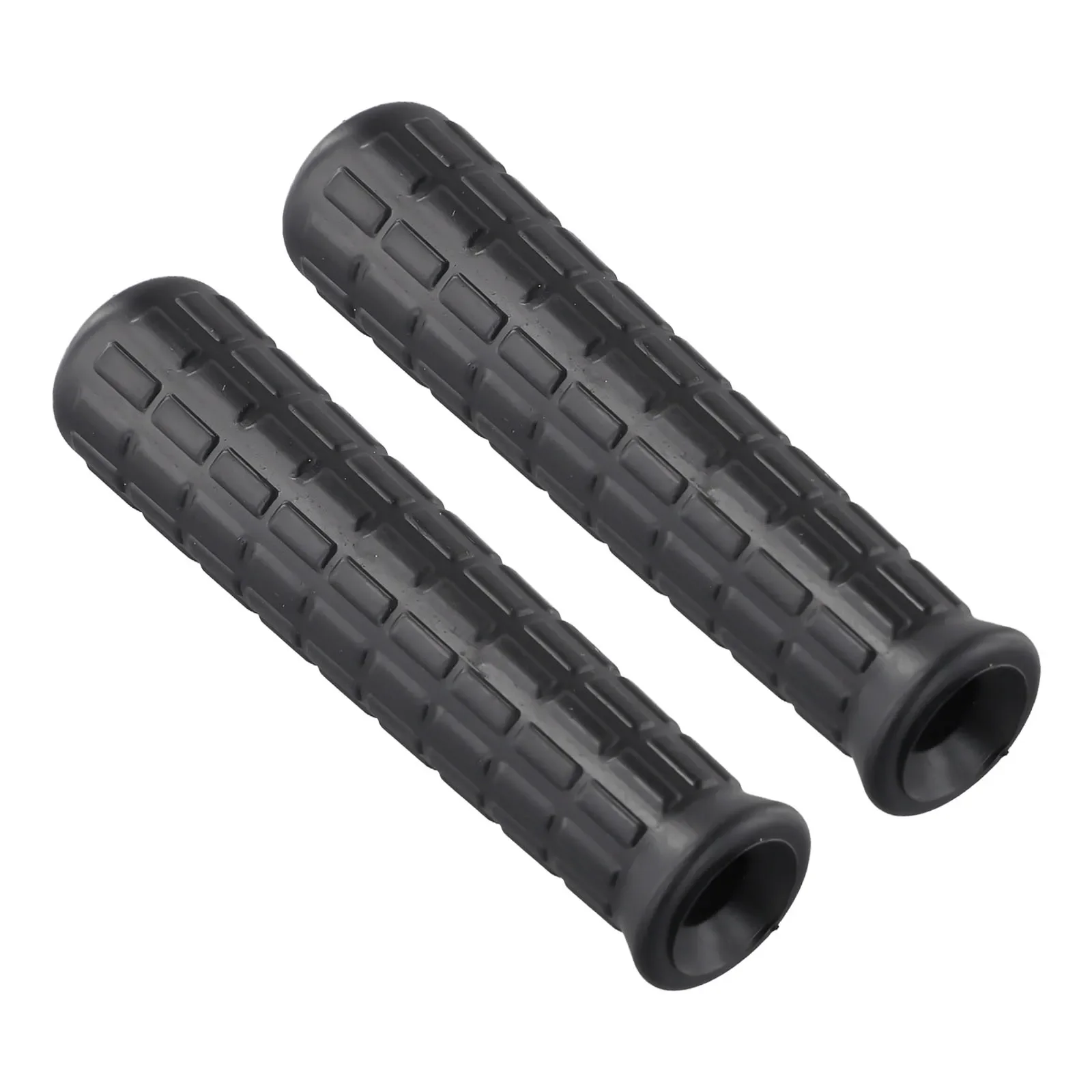 2pcs Rubber Handle Cover Black Plastic Round Tubes Anti-skid Shock Absorption Wheelbarrow Handles 114x12/16/20mm 122x30/32mm