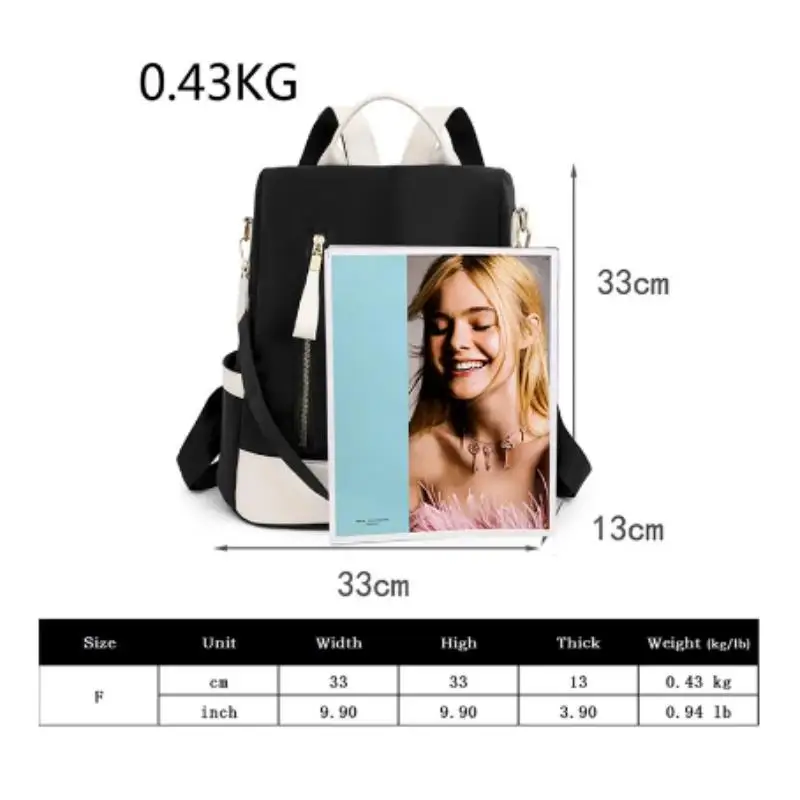 Girls\' Backpack Anti-theft Texture Soft Fashionable Large Capacity Waterproof Wear Resistant Women\'s Travel Handbags KoreanStyle