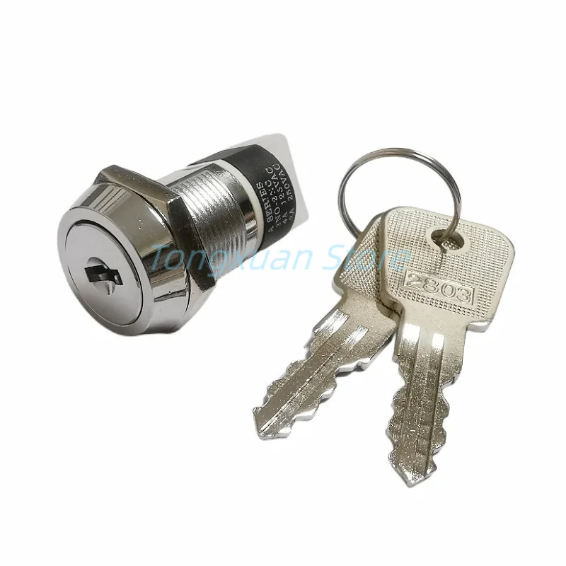 1pc 19mm Metal 4Pin ON-OFF 2 Positions DPST A Series Electronic Power Lock Key Switch 2NO 2NC 1902 4A 125VAC 2A 250VAC