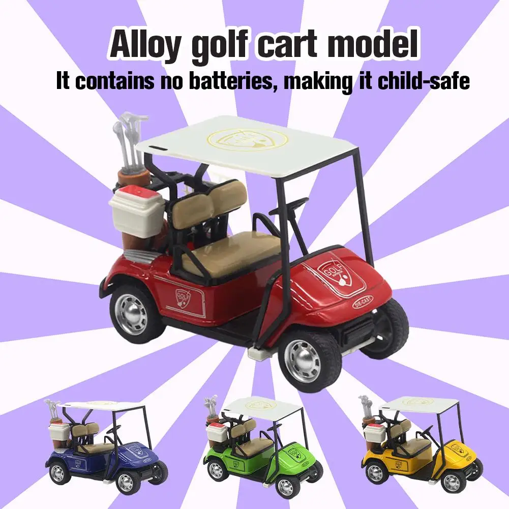 ゴルフモデルカー ミニプルバックアクション ゴルフカートモデル キッズトイ 簡単操作 ライトミュージック付き プルバックダイキャストゴルフカートトイ